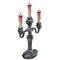 Skeleteen Haunted Halloween Candelabra Prop - LED Light up Skull Indoor Spooky Candelabra Candlesticks Holder Home Decoration for Halloween